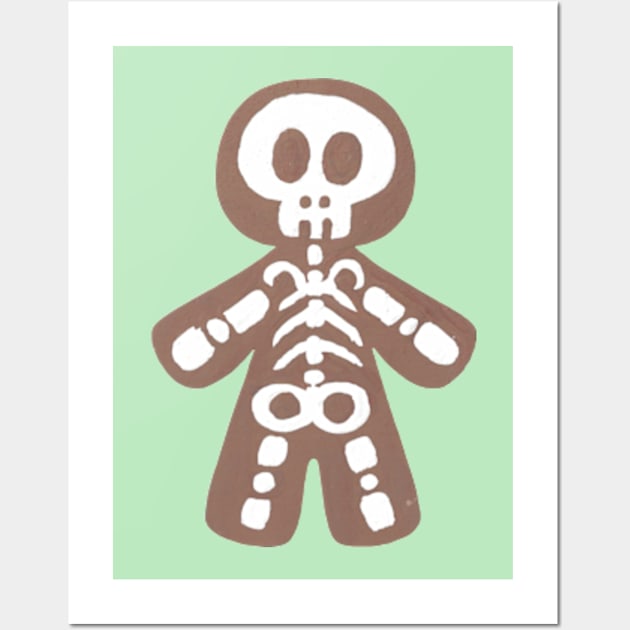 Skeleton Gingerbread Person Wall Art by JadedOddity